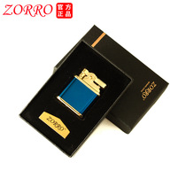 Zorro 582 pure copper narrow short mini press type point Vintage Vintage kerosene lighter gift box DIY