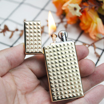 19 Ultra-narrow thin mini relief grid drawing wire windproof Lady small coal gasoline lighter schematic diagram