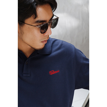 British gentleman male mature business leisure Cotton solid color polo shirt polo embroidered lapel T-shirt short sleeve