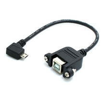 Elbow micro USB2 0 turns USB-B female printing line with screw hole micro USB rotating printing Port female