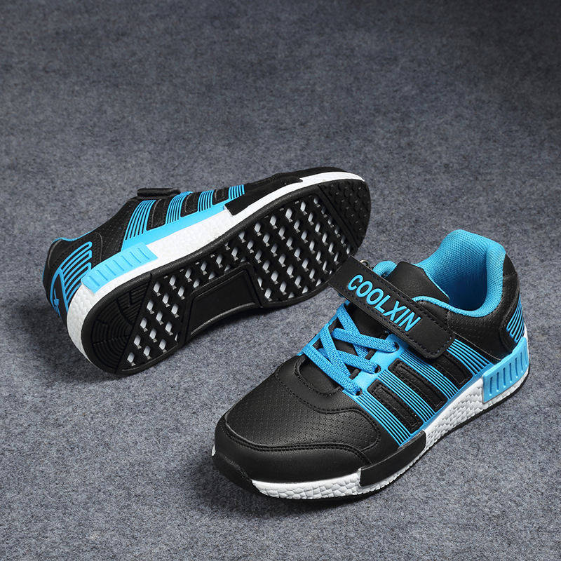 秋款男童运动鞋皮面防水小学生儿童鞋子男孩8休闲鞋10中大童12岁