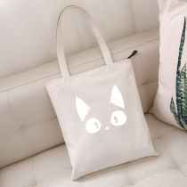 Anime cartoon shoulder bag cute soft cute cat little Jiji two dimensional canvas bag Japanese cat Hand bag tide
