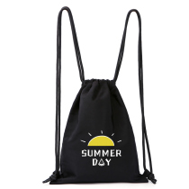 ulzzang travel drawstring backpack cartoon ins Super fire bag bundle pocket canvas backpack student schoolbag chic