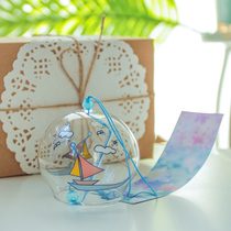 Hipster birthday gift glass Japanese wind chime hanging decoration creative home jewelry transparent cherry blossom wind chimes