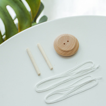 Puzzle hand pull top traditional wooden toy car deformation nostalgic wooden rotating cable button decompression