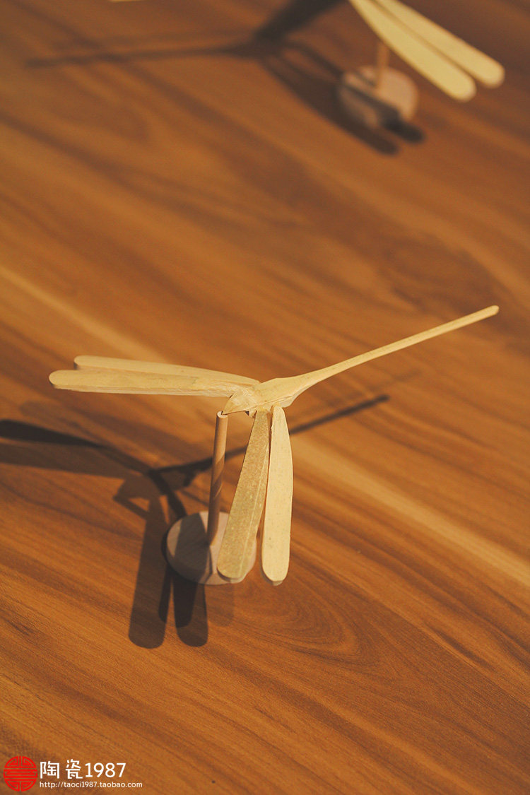 zakka纯手工制作平衡竹蜻蜓 创意家居小工艺品摆件 传统玩具_双氙车灯