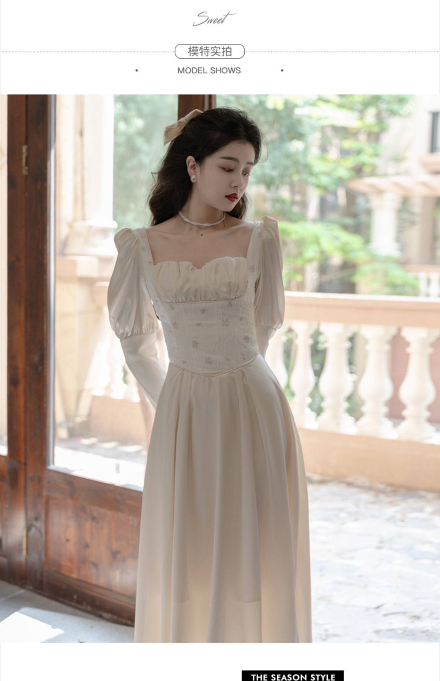 实拍 春夏法式复古vintage连衣裙白色公主裙礼服 标价 40元以上 - 17