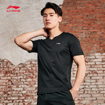Li Ning sports T-shirt mens quick-drying loose tights round neck fitness training exercise light breathable summer thin section