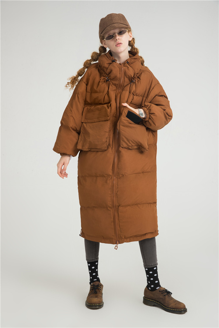 淘宝冬季过膝超长款加厚棉服面包服工装外套