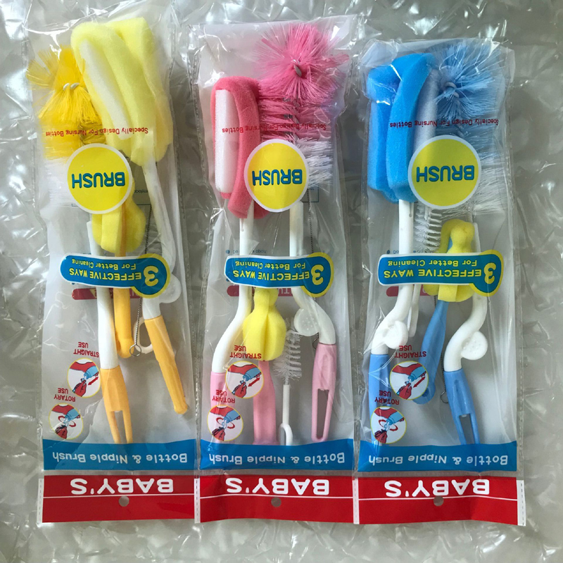 baby cleaning bottle brush set combination pa 360 degree rotating cleaning combination pa sponge nylon value 5 piece set