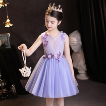 Showcase Girls Summer 2022 Summer vest purple host gorgeous performance costume children's dress princess dress