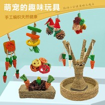 Pet cat relieves boredom toy hamster chinchilla guinea pig molar supplies loofah radish tree small animal grass ball