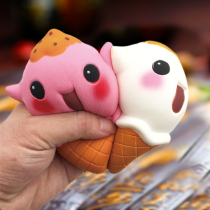 Elf ice cream expression cake squishy slow rebound pu simulation bread to vent mobile phone pendant toy