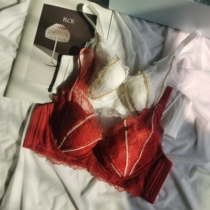 This life year red lingerie large breasted with small and thin collection of breasted top-up anti-sagging sexy lace-adjusted bra