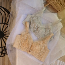 Large chest display small anti-bump sexy ultra-thin latex water crystal cup true colour bra Soft steel ring BCD cup lingerie