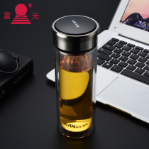 Fuguang X1501 glass cup transparent portable on-board cup water glass male and female with lid tea cup 320ML
