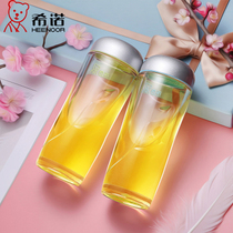 Shino plastic water glass thickened anti-fall PC cup portable with hand cup male and female minimalist transparent student mug