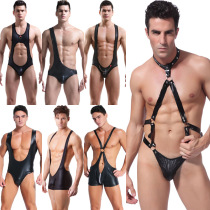 Wild sex underwear Mens special free sex pajamas Sexy temptation men wear mens passion patent leather clothing