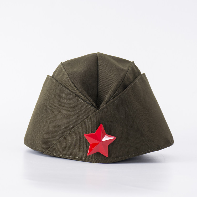 军装迷彩帽五角星水兵舞船帽演出帽表演军帽男女小兵船形帽军迷帽