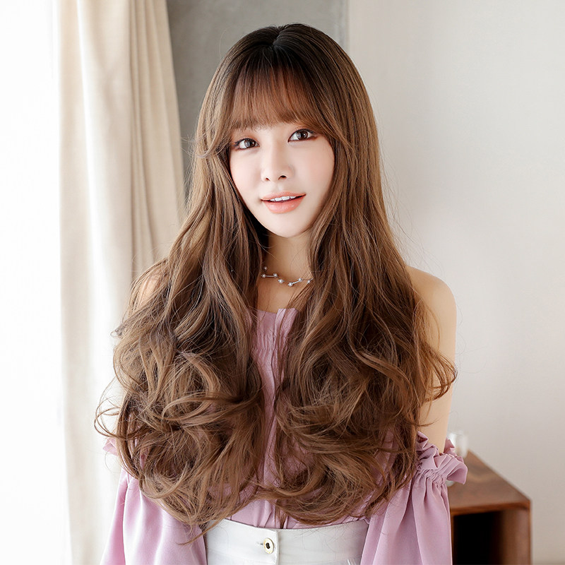 假发女长发套头长卷发大波浪蓬松自然网红可爱逼真微卷全头中长发