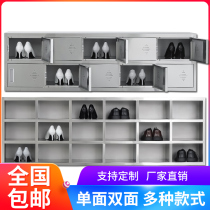 Stainless steel dust-free purification workshop factory staff change shoe cabinet shoe stool locker laboratory double-sided block cabinet
