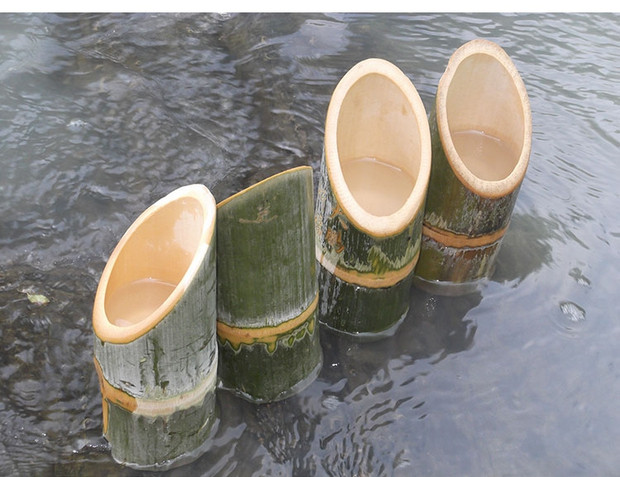 艺术竹筒斜切带节竹筒竹筒饭竹筒蒸筒深山毛楠装饰灯饰花盆竹筒_双氙