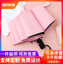 Fully automatic UV vinyl parasol portable three-fold umbrella with water blooming umbrella sunscreen folding umbrella custom logo