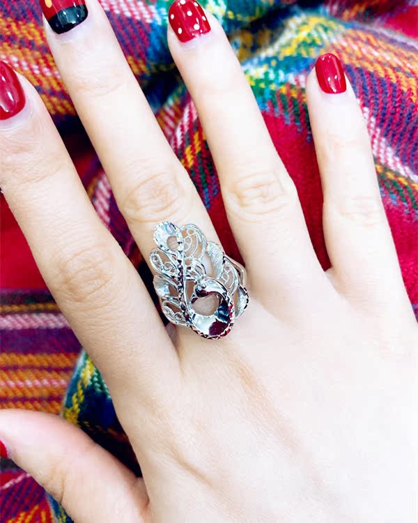platinum pt950 ring platinum female ring peaco shape exaggerated ring live ring ring