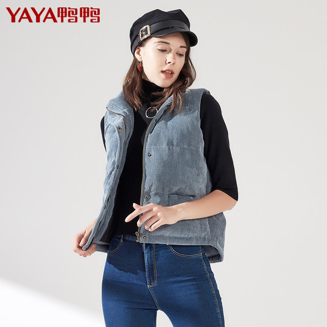 Duck down vest women down jacket-season 2019 vintage corduroy vest vest short paragraph Slim Down Duck down vest women down jacket-season 2019 vintage corduroy vest vest short paragraph Slim Down