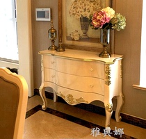 European-style porch cabinet living room decorative cabinet partition cabinet entrance hall cabinet simple European painted cabinet American solid wood two-drawer cabinet