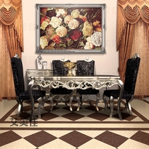 European-style dining table light luxury dining table and chair combination home rectangular dining table and chairs solid wood dining table small apartment simple European dining table