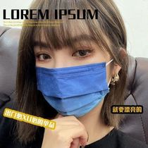 Korean rainbow mask disposable six-color gradient childrens three-layer protective lace adult thickened fuse cloth dustproof