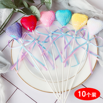 Cake decoration plug-in pearl bow round love sequin ball cake decoration plug-in party dessert table decoration