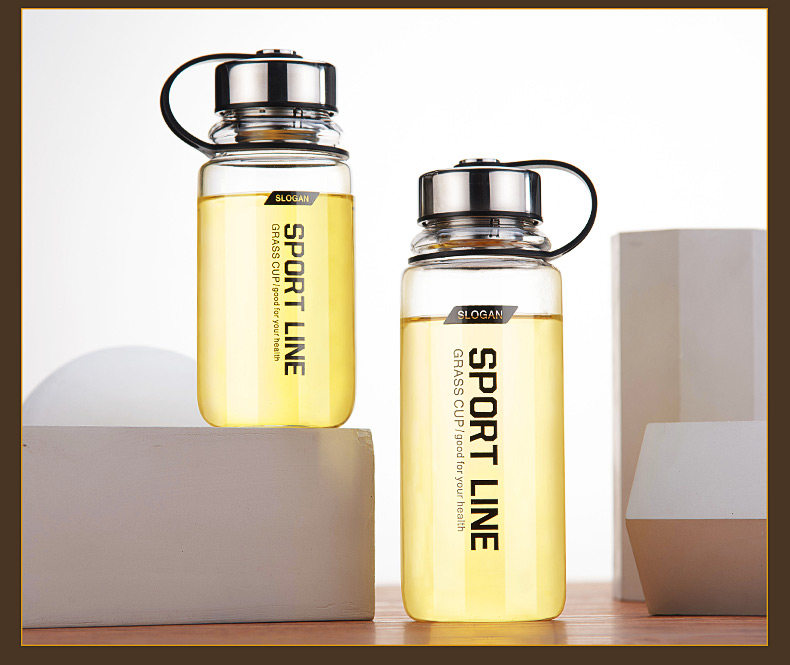 佳琪玻璃杯透明大容量水杯带盖过滤男耐热茶杯单层便携杯子1000ml