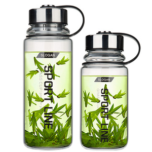 佳琪玻璃杯透明大容量水杯带盖过滤男耐热茶杯单层便携杯子1000ml