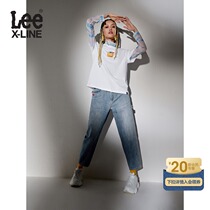 LeeXLINE 21 spring summer new 411 comfortable high waist light blue boyfriend cool women jeans LWZ4116BYCBT