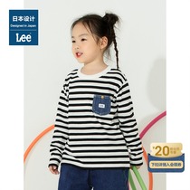 Lee mall with the same 21 summer new standard edition white black stripes men and women childrens long-sleeved T-shirt LBT001494