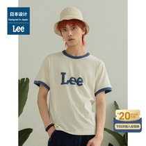 Lee mall with the same 21 summer new standard edition round neck navy blue mens short-sleeved T-shirt trend LMT001476