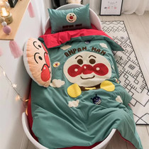 Parent-child cartoon cute Breadman cotton mill plush three or four sets kindergarten nap wool embroidery quilt cover