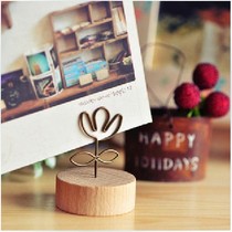 Polaroid Photo Clip Round Pastoral Creative Log Iron Art Photo Clip Simple Wooden Animal Message Clip