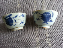 Qing Dynasty blue and white porcelain cup Porcelain Teacup Bao Lao