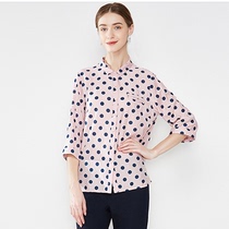 Milan Deng middle-aged mothers shirt womens new 2021 casual wave dot square collar top womens retro port flavor