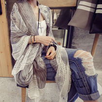 Luxe new ghost head silk scarf beach towel seaside scarf female dual-use air-conditioning towel