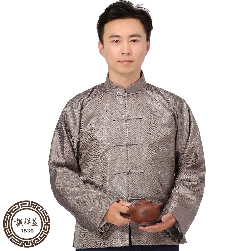 中式马褂唐装男中老年春外套中国风民族立领盘扣礼服相声表演古装_7折