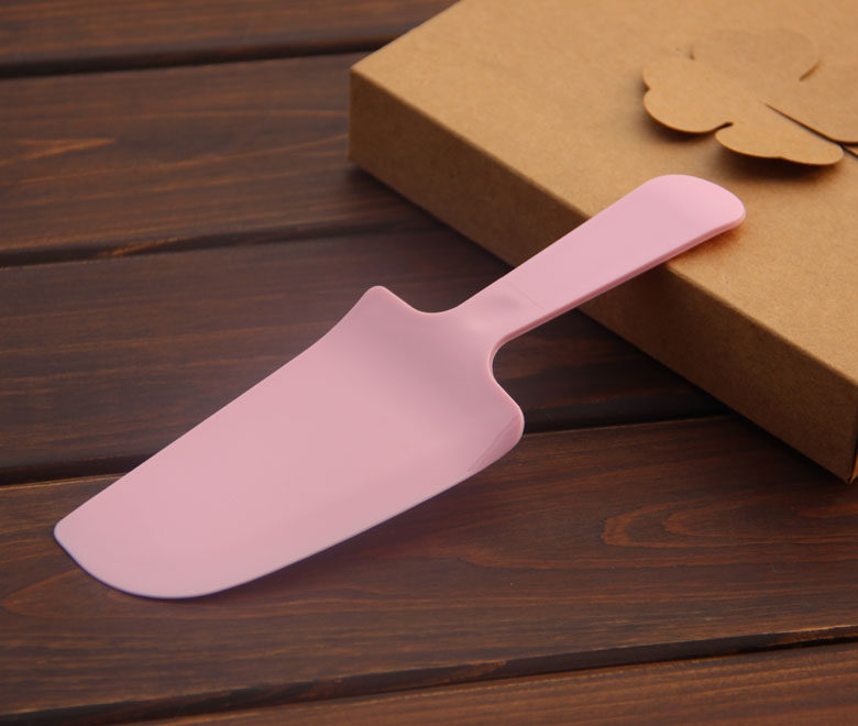 厂家直销磨砂实心蛋糕刀一次性粉色蛋糕切刀塑料刀叉独立包装10枚