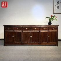 Old elm paint-free living room storage storage dining side cabinet Modern Chinese simple solid wood cupboard dining table tea cabinet