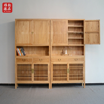 Old elm new Chinese style shoe cabinet entrance cabinet solid wood paint-free storage storage cabinet custom Zen furniture custom