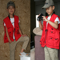 Machia Processing Custom Inprint LOGO Little Journalist Childrens Junior Multi-pocket Volunteer Photographic Horse clip