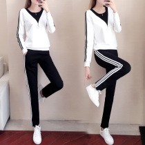 women's sports casual suit autumn 2022 new Korean style loose and slim fashion long sleeve running two-piece set