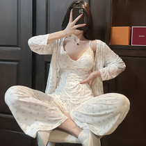 A glimpse of the fallen comfortable pajamas ~ OLOEY sexy female sling modal cotton home clothes cute smiling face